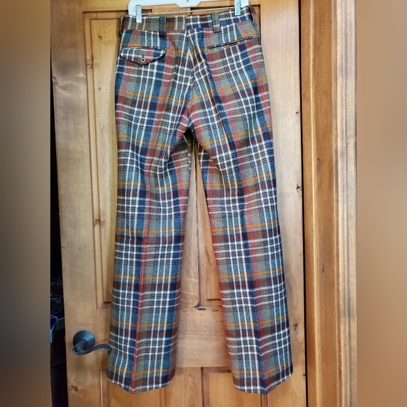 Vintage Men's Plaid Wool Slacks Size 32x31 - Picture 2 of 5